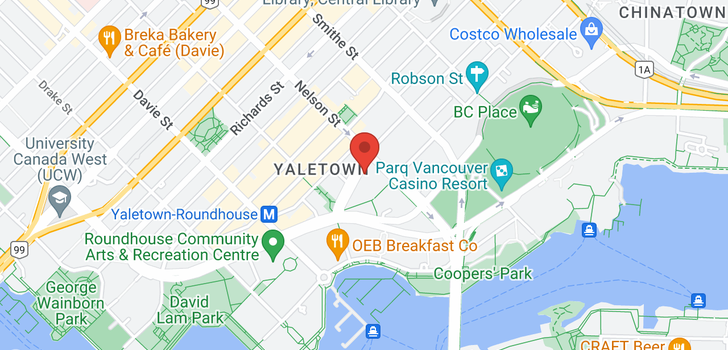 map of 1506 1008 CAMBIE STREET